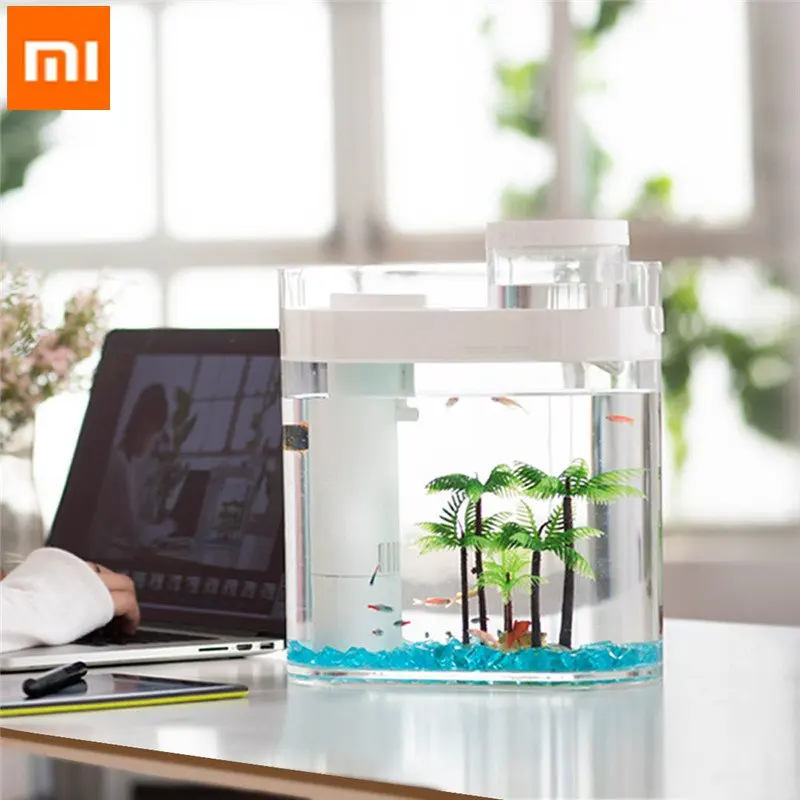 

XIAOMI Geometry Aquaponics Ecosystem Small Water Garden Ecological Fish Tank Transparent Aquarium with Humidifier