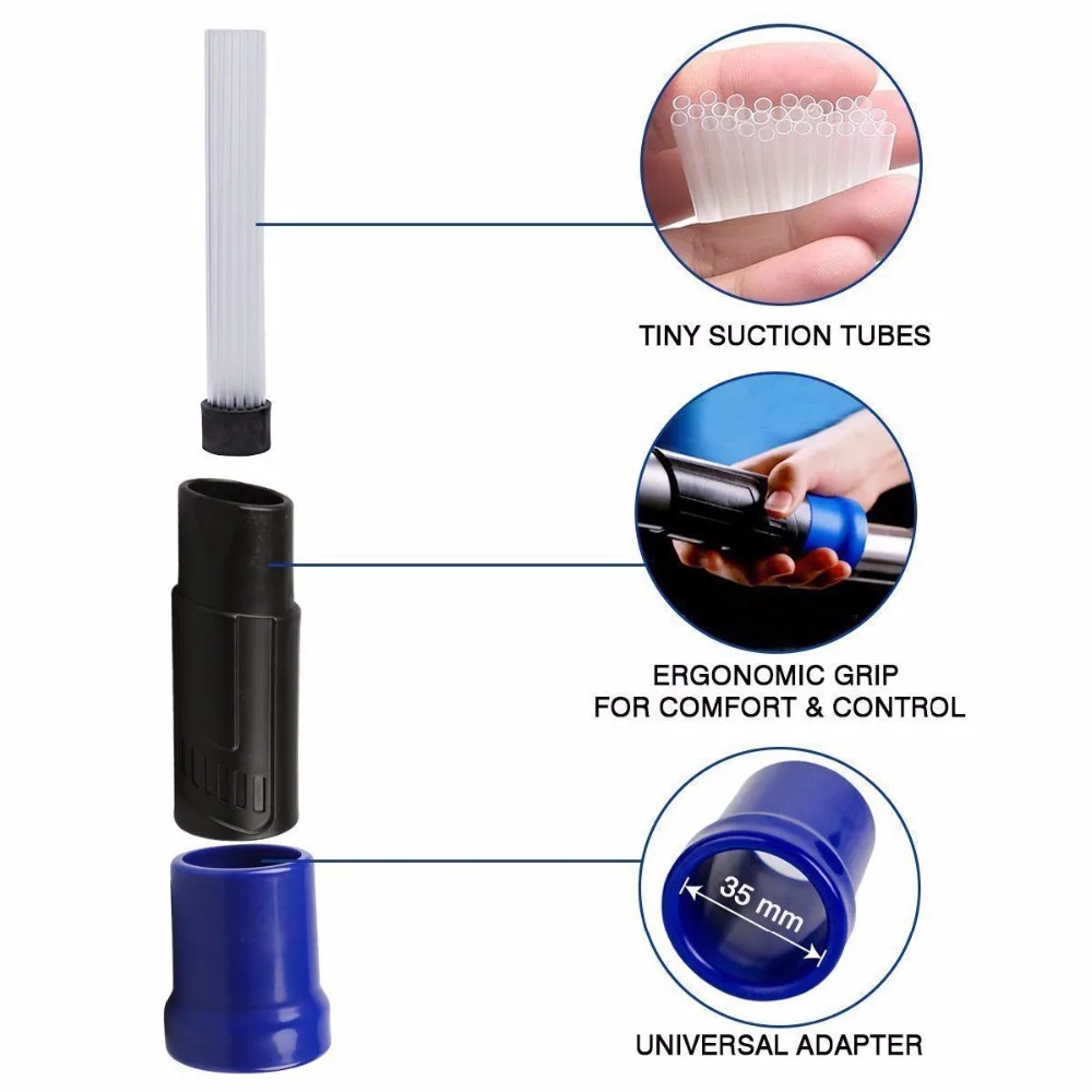 ​​Small Suction Hose Flexible Car Strong Access to Anywhere Kit PUTTL Dust Brush Vatican Universal Vacuum Cleaner Attachment Fan Corners pets 