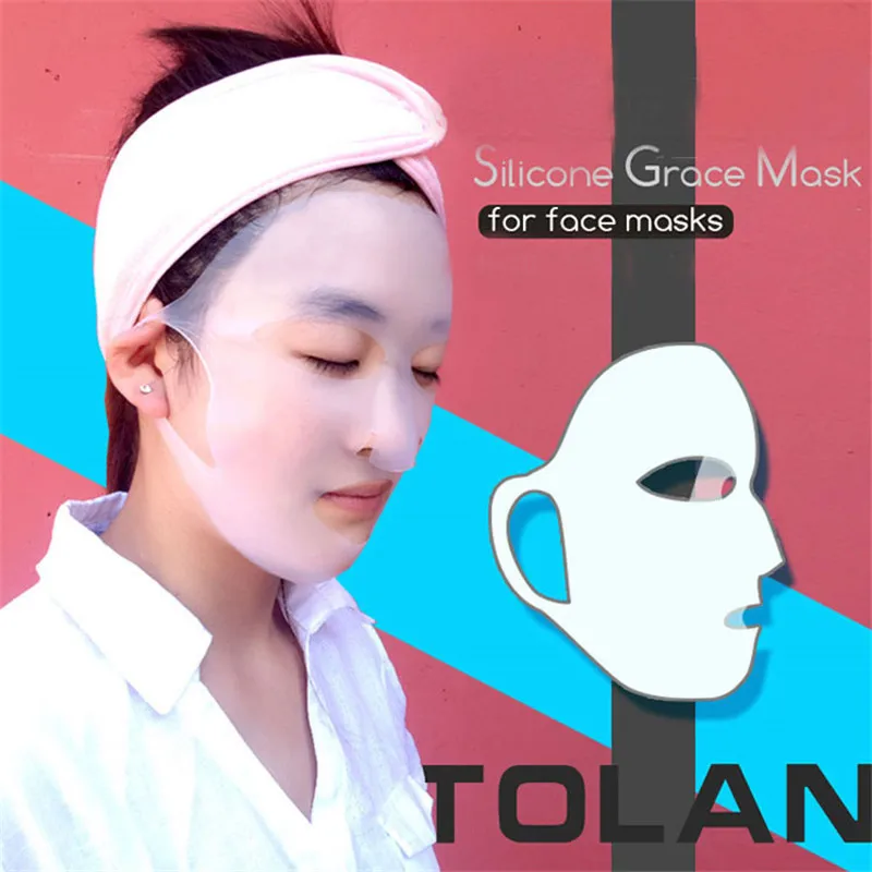 Skin Care Silicone Face Mask Reusable Facial Mask Cover Hydrating Essence Prevent Evaporation Absorption Moisturizing Mascara (7)