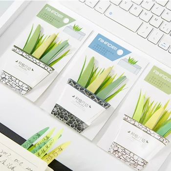 

kawaii green Grass sticky notes 90 sheets Creative student message notes paste N times stickers mini memo pads school stationery