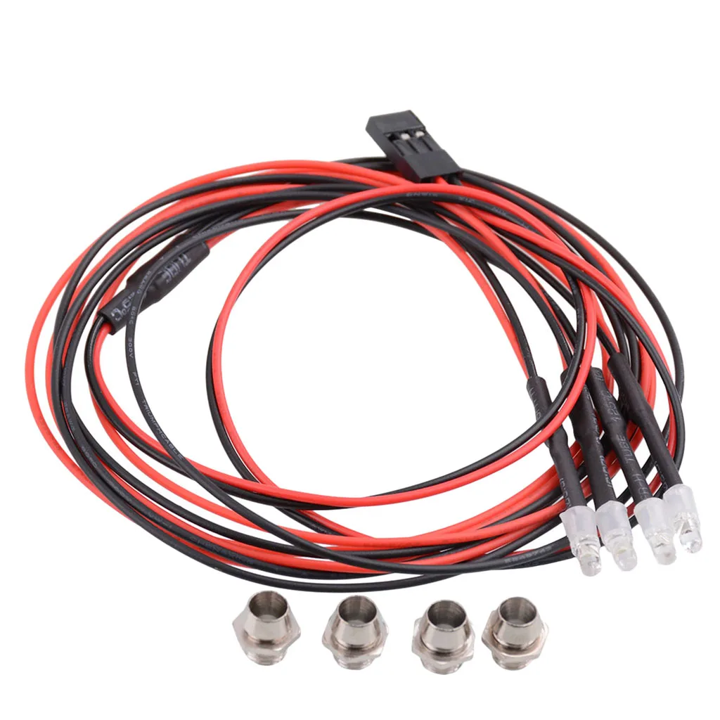 4 LED Light Kit Rc Truck Led Lights Kit RC Headlights Taillight 3mm White LED,Red LED Lights