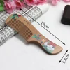 Flower Painted Chinese Peach Wood Comb  Healthy Scalp Massage Anti-Static Comb Hair Care Wooden Gift Beauty Tool 6