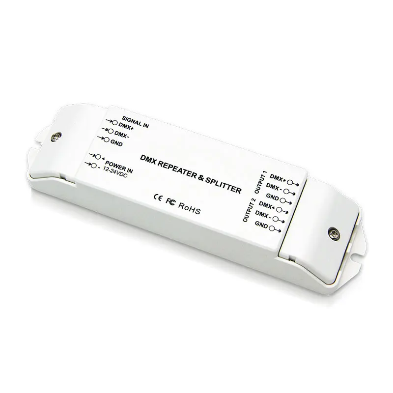 DC12V 24V 2 выхода каналов DMX512 усилитель сигнала репитер DMX и сплиттер светодиодный