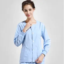 Новинка года женский U шеи больницы и стоматологическая клиника с длинным рукавом медсестры униформа набор Доктор костюм медика ветеринарная больница скрабы