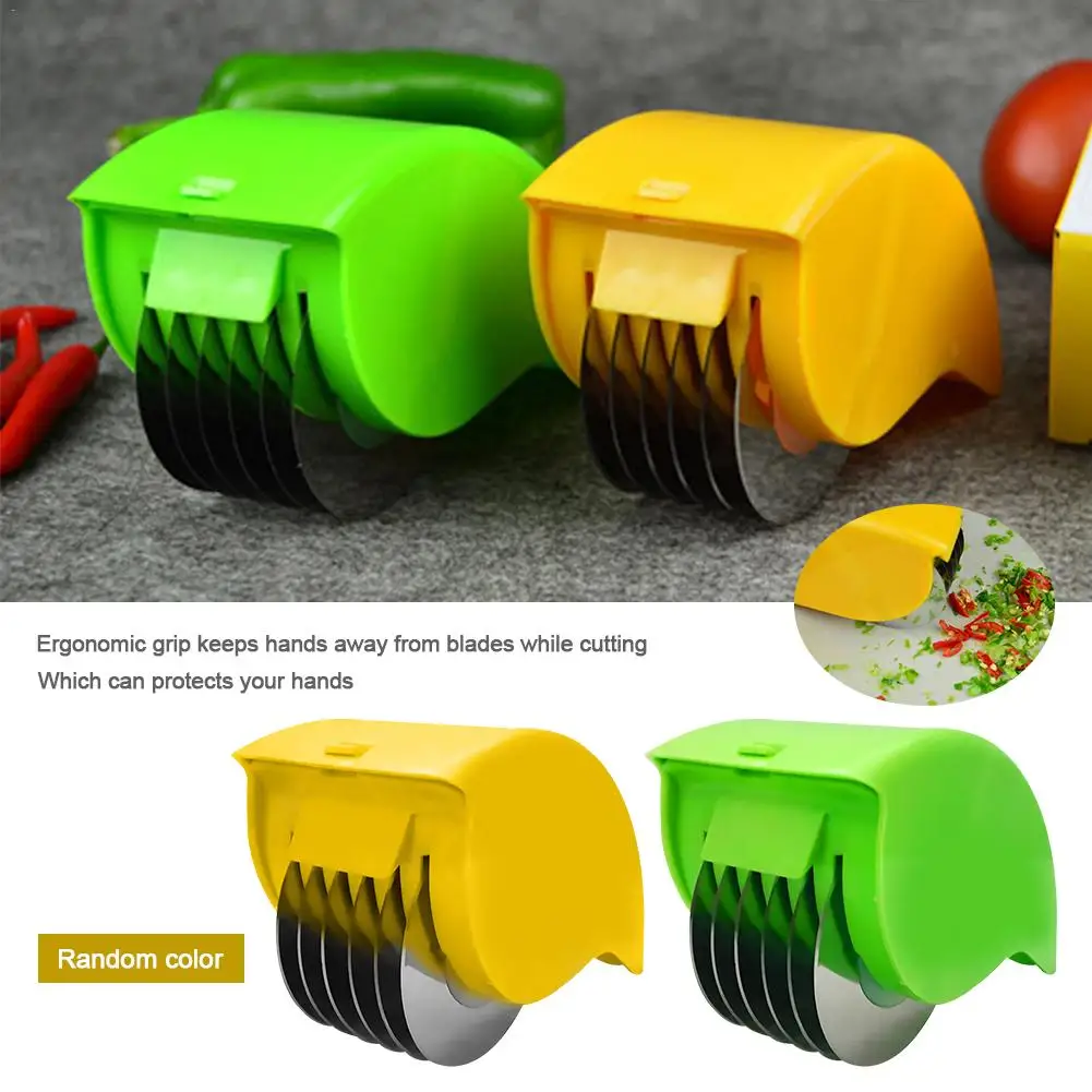 

Manual Roller Chopper Knife Chopped Diced Chopper Creative Gadget Kitchen Supplies Color Box Random Kichen Accessories