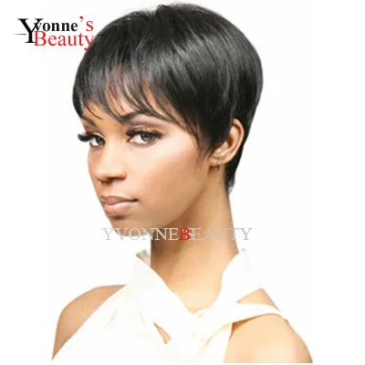 Human Natural Hair Pixie Cut Wig Adjustable Size Hair Human Short