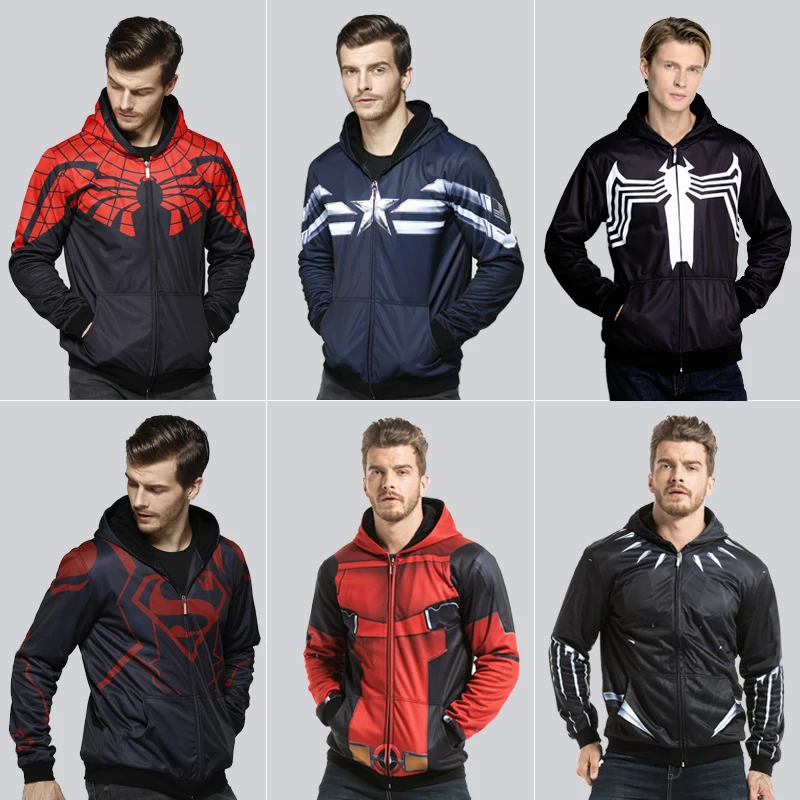 2018 DC Comics Robin Hoodie Winter Thicken Printing Hooded Jacket Venom Streetwear Unisex Casual Sw