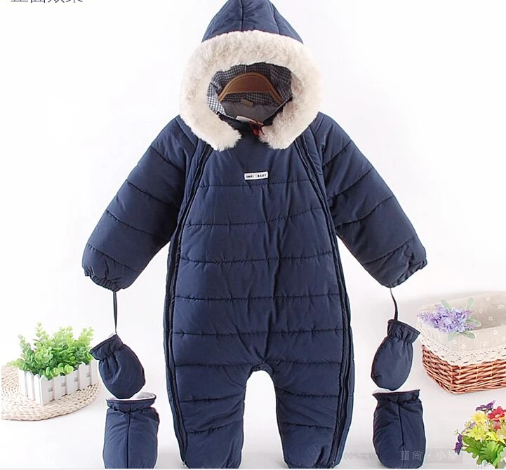 

2017 New Style newborn warm jumpsuits cartoon cotton padded snowsuit Winter outerward coat baby wear infant clothing