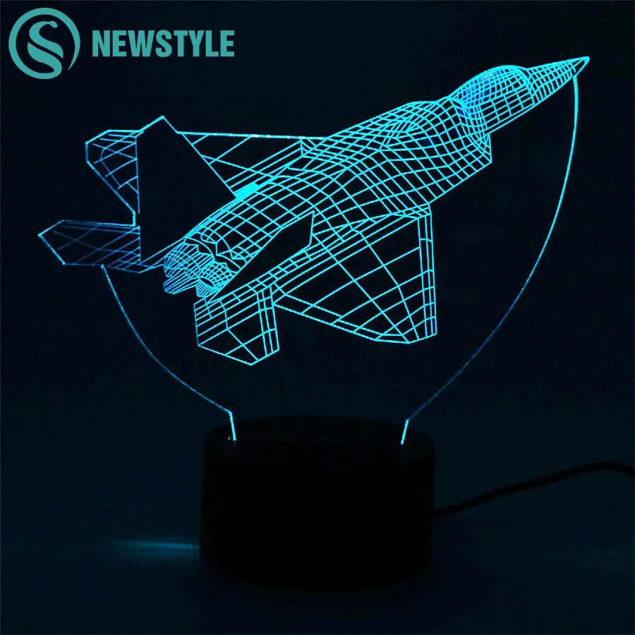 

Air Plane 3D Night Light Novelty LED Plane Shape Table Lamp 3D Light Touch Switch Jet night light Kids Gift