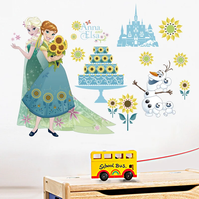 Disney sticker cartoon frozen DIY stickers flower Elsa Anna princess Children's bedroom decoration pegatinas autocollant enfant Disney sticker cartoon frozen DIY stickers flower Elsa Anna princess Children's bedroom decoration pegatinas autocollant enfant