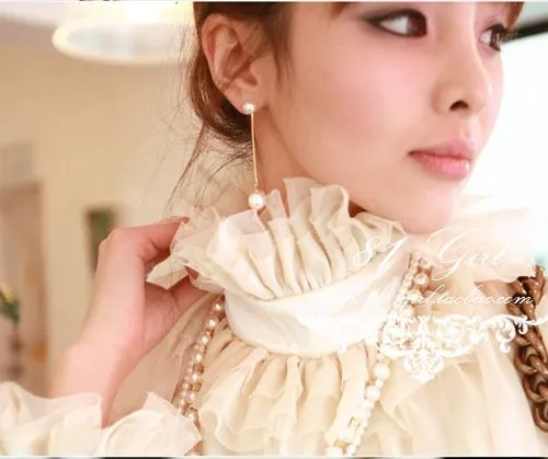 Fashion Boucle D'oreille Femme Pendante Cute Ear Wire Earrings Female Models Long Drop Pearl Jewelry Dangle Earrings Brincos - Image 3