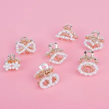 Золотые Роскошные выдалбливают Стразы шпильки для волос с жемчугом сплав Волосы Когти краб украшения для женщин девочек Аксессуары Головные уборы