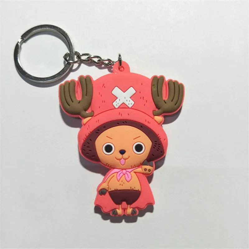 One Piece PVC Keychain Figures Toys Anime Cartoon Luffy Chopper Zoro Nico Nami  Sanji Key Bag Pendants Keyring Dolls 10pcslot (12)