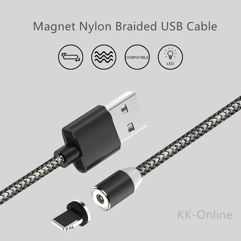 Магнитный 3 в 1 для Lightning Micro usb type C Магнитный зарядный кабель для зарядки данных Micro USB для iphone android