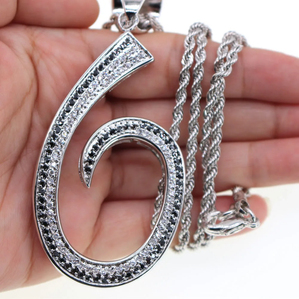 28 дюймов Медь Кристалл Панк Рок Женский Мужской Готический номер шесть кулон