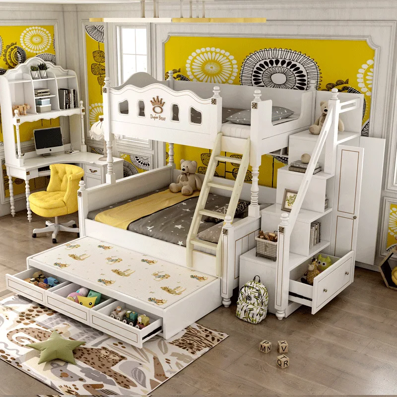 

Solid wood children's bed high and low bed bunk princess bed multi-function two-story