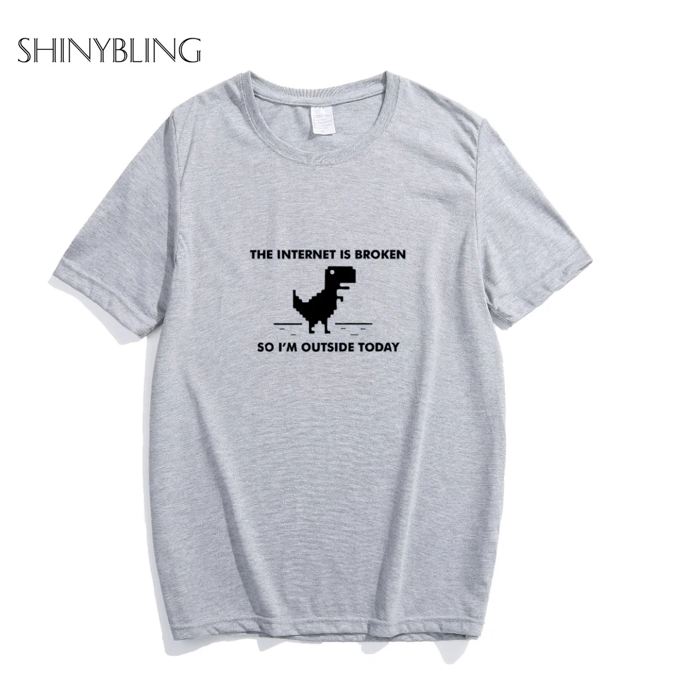 Shinybling 2021 футболки женская Интернет сломана веб страница компьютер динозавр