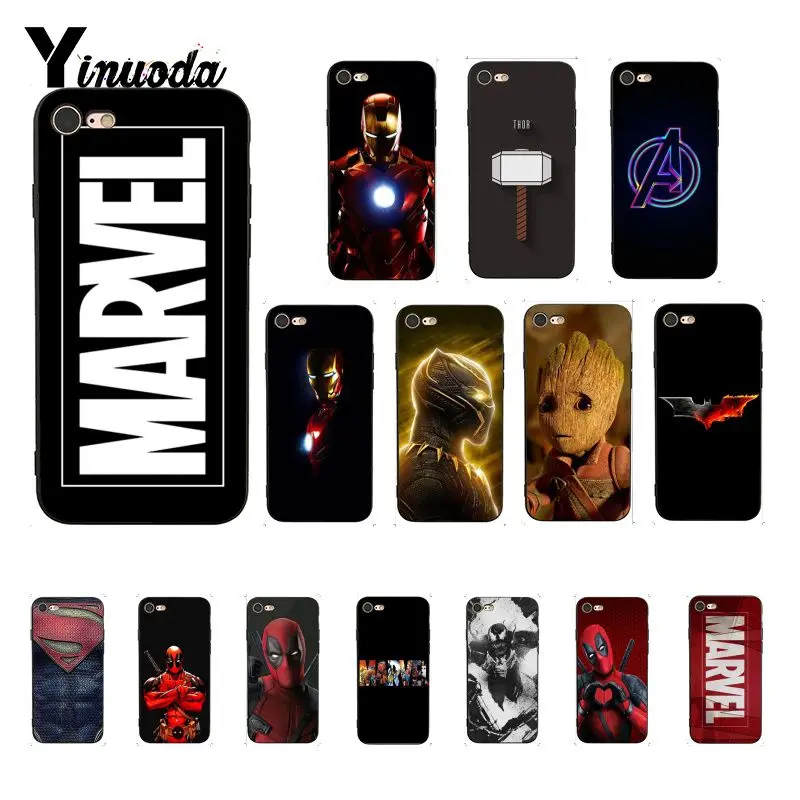 Yinuoda Дэдпул Железный человек Marvel Мстители роскошный уникальный дизайн PhoneCase для iPhone 8 7 6 6S 6Plus X XS MAX 5 5S SE XR чехол