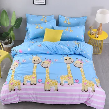 

New Cartoon bedding set kids bed linens 3/4pcs bedclothes boys girl bed set children duvet cover set Microfiber AB side bedcover