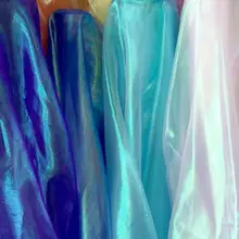 140 см* 100 см яркими цветами плоский экран смешанная пряжа красочные сценические костюмы выполнять флуоресцентная ткань прозрачная голографическая ткань