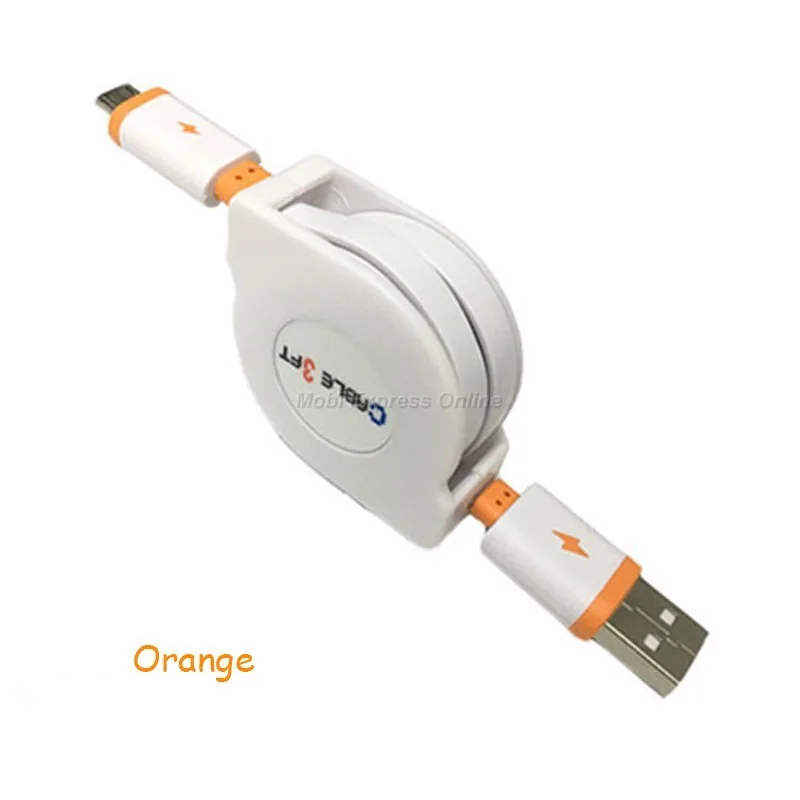 Micro Usb кабель Выдвижной кабель Usb настенное зарядное устройство адаптер для huawei mate 7 8 S P6 P7 P8 P10 Lite Max Honor 5x 5a 5c 6x Nova - Тип штекера: orange
