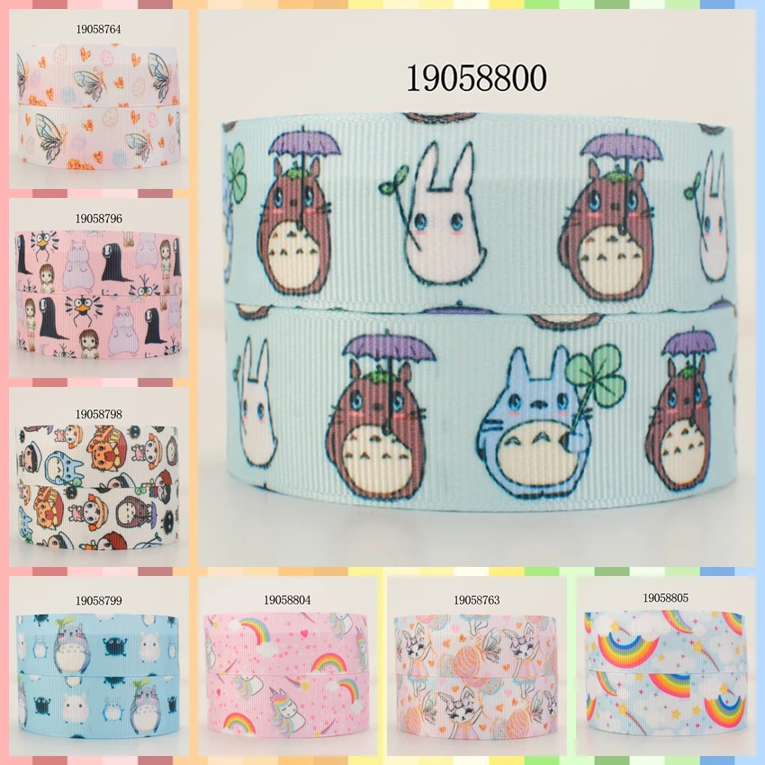 

10yards -different sizes -lively Japanese cartoon totoro ribbon printed Grosgrain ribbon 19058800