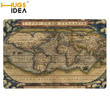 

HUGSIDEA Vintage World Map Carpet Mat Non-Slip Thin Carpets Rugs Home Decor Floor Door Mats Rugs for Baby Room Kids Bedroom