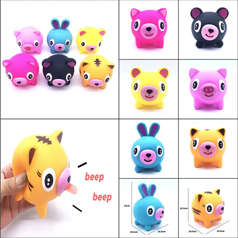 pink dog toy that sticks tongue out