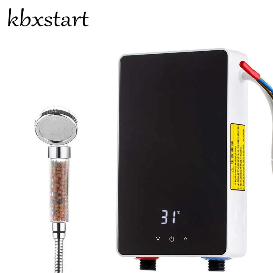 5500W Instant Shower Heater Bathroom Hot Water Heater Kitchen Induction