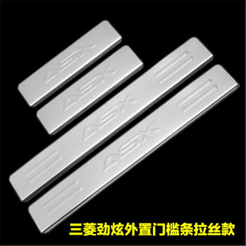 Нержавеющая сталь Накладка порога для возрастов от 4 до 8 лет шт./компл. автомобильные аксессуары для Mitsubishi ASX 2011 2012 2013 - Цвет: 1