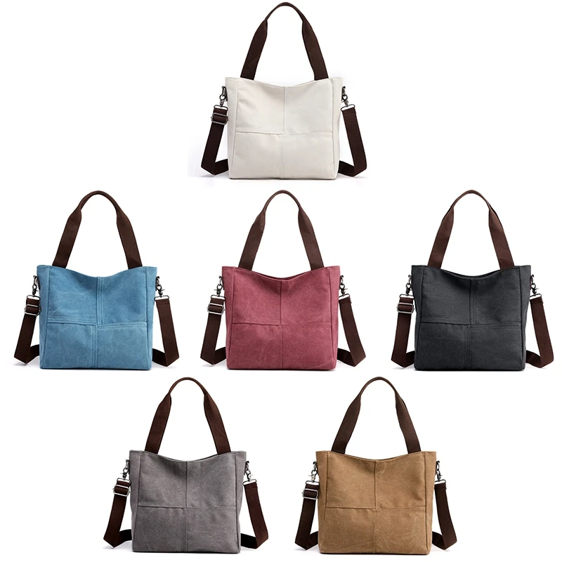 

Women Style Solid Zipper Bags Literary Simple Messenger Bag Canvas Bag Shoulder Bag Gray