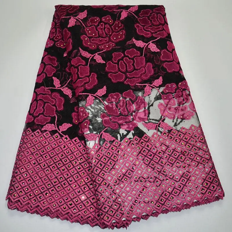 

Latest African French Net Lace Fabric with beads New arrival 2018 High Quality African Tulle Lace Fabric For Wedding