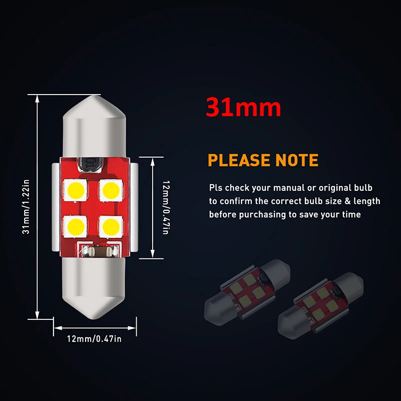 2x C5W светодиодный CANBUS лампа гирлянда 31 мм 36 мм 41 C10W автомобиля Подсветка салона ошибок Купол номерного знака светильник стайлинга автомобилей светильник 12V