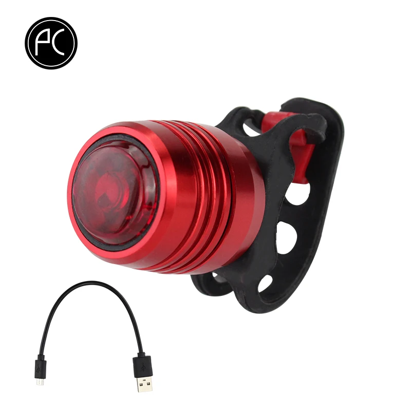 PCycling свет велосипеда красный USB Перезаряжаемый велосипед задняя фара меры предосторожности, безопасности задний фонарь велосипеда Лампа с usb-кабелем - Цвет: RED