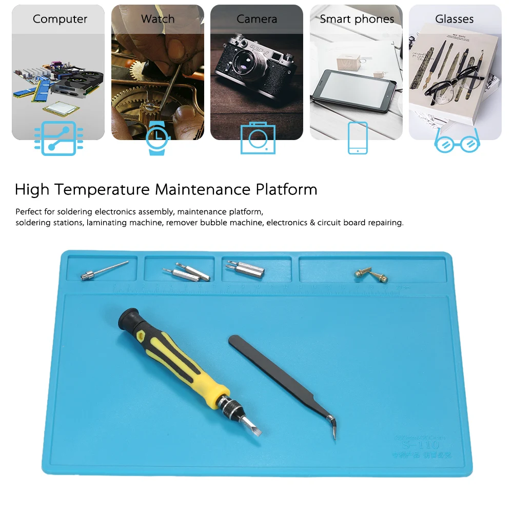 Buy 1pcs Heat Insulation Silicone Soldering Pad Desk