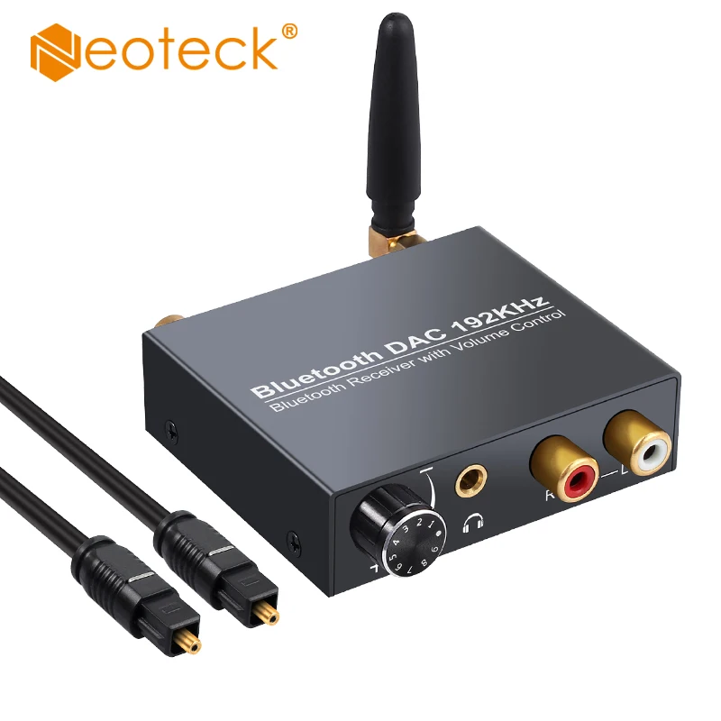 

Neoteck 192kHz Digital to Analog Audio Converter with Bluetooth Receiver Wireless Transmitter DAC Audio Optical to RCA 3.5mm