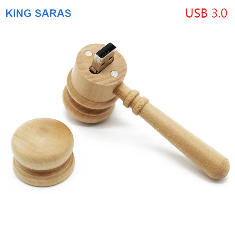 KING SARAS кленовый, деревянный молоток usb флэш-накопитель 4 ГБ 8 ГБ 16 ГБ 32 ГБ Кленовая ручка привод usb 3,0