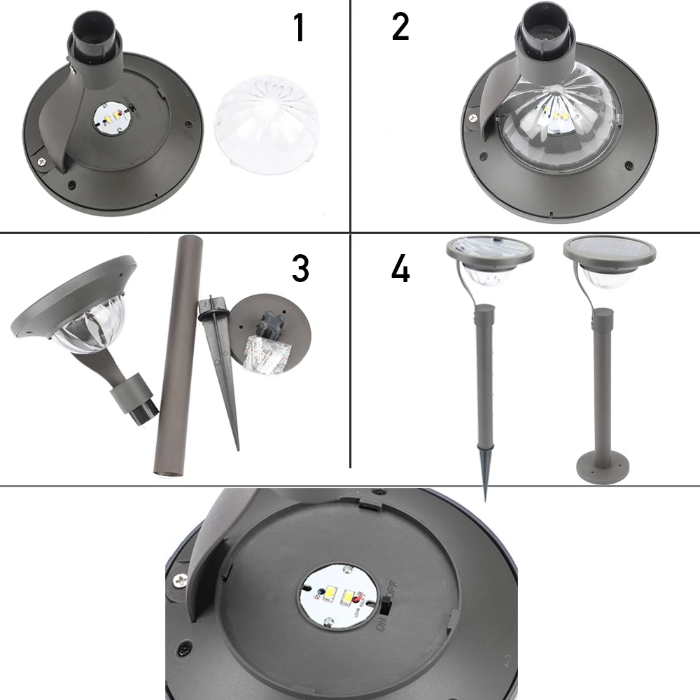 Стиль светодиодный солнечный Патио газон лампы для мотоциклов уличные солнечные светодиодные Дворе Путь пейзаж Спайк свет водонепроница