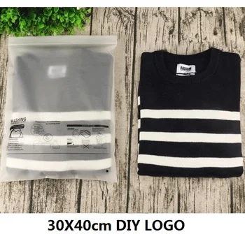 

[4Y4A] 50pcs/Lot Accept custom logo storage eva scrub clothing bag chain ziplock embossed buckle