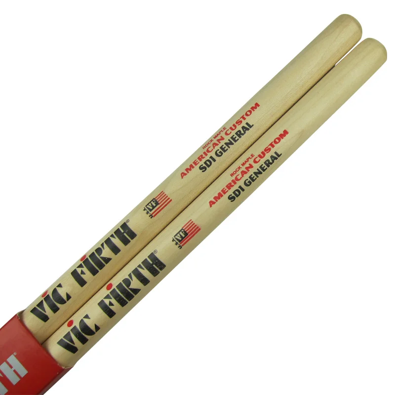 Vic Firth Американский пользовательские SD1 общие, 1 пара, Круглый наконечник. Идеально подходит для оркестра, рок и группы. Легендарный Практика палочки