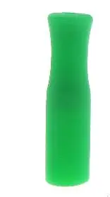 11 цветов Силиконовые наконечники для соломинки из нержавеющей стали для предотвращения столкновений зубов соломинки Крышка силиконовая трубочка советы - Цвет: green