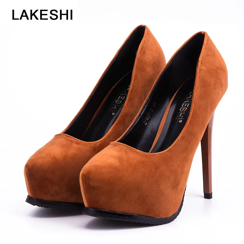 LAKESHI 13CM Super High Heels Platform Women Pumps Spring Autumn Women