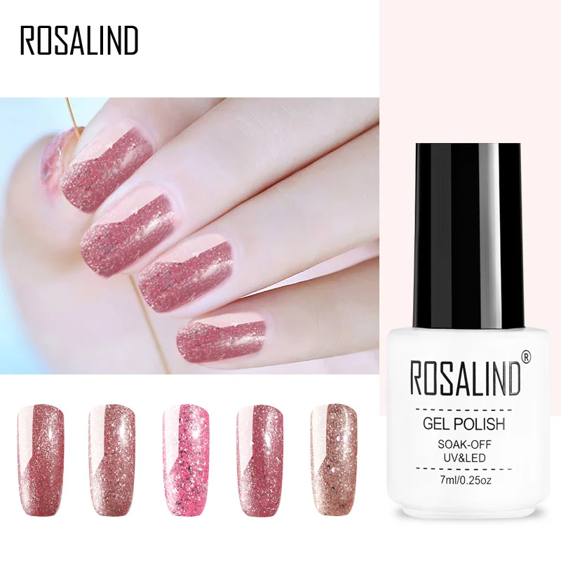 Гель для ногтей ROSALIND 1 S, серия розово золотого цвета, маникюрный Гель лак для ногтей, Полупостоянный УФ Гель лак|Лак для ногтей| | АлиЭкспресс