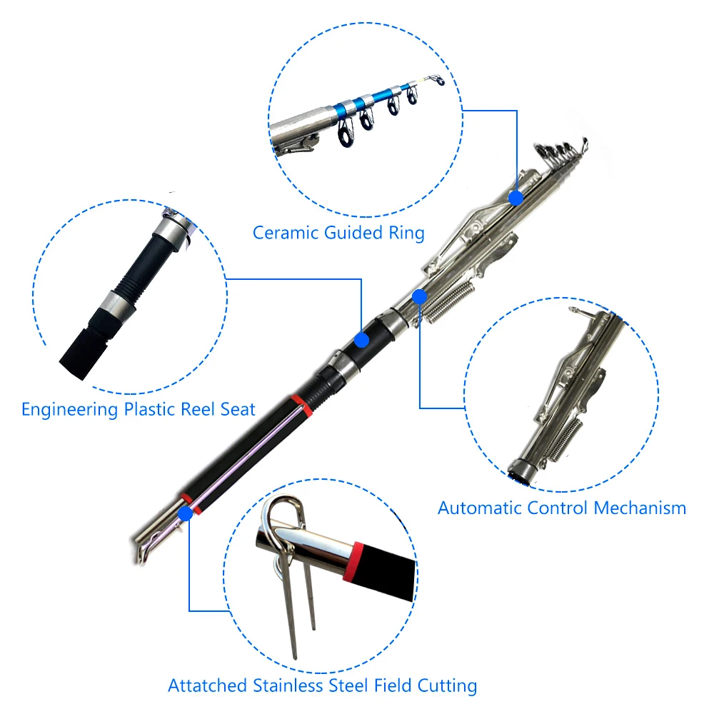1,8 м 2,1 М 2,4 М 2,7 м морская Река Озеро нержавеющая сталь Автоматическая Удочка без катушки