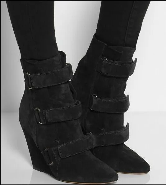 pointed wedge booties