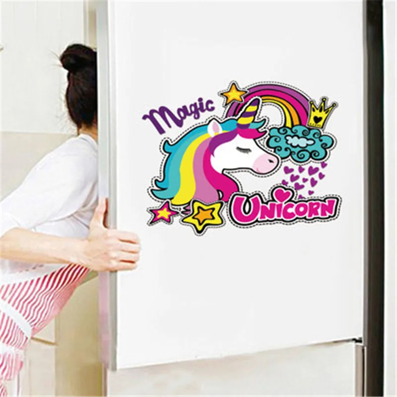 Cartoon Mermaid Unicorn Refrigerator Sticker Kitchen Wall Sticker Creative Bathroom Toilet Stickers Muurstickers Art Wall Decal Cartoon Mermaid Unicorn Refrigerator Sticker Kitchen Wall Sticker Creative Bathroom Toilet Stickers Muurstickers Art Wall Decal