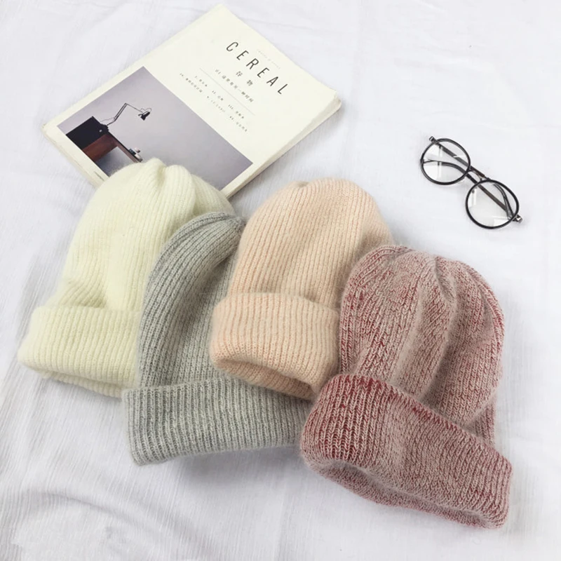 Теплые повседневные женские шапки с кроличьей шерсти|Женские Skullies и шапочки| |
