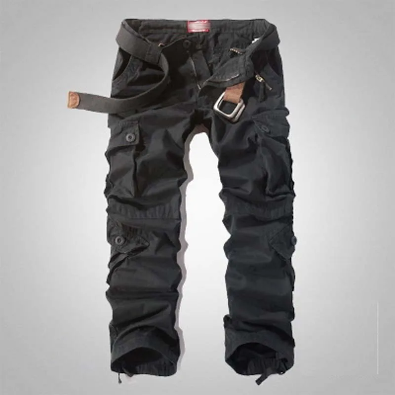 Большой размер мешковатые брюки карго для мужчин и женщин весна зима широкие брюки мужские s брюки для бега военные камуфляжная одежда - Цвет: Темно-серый