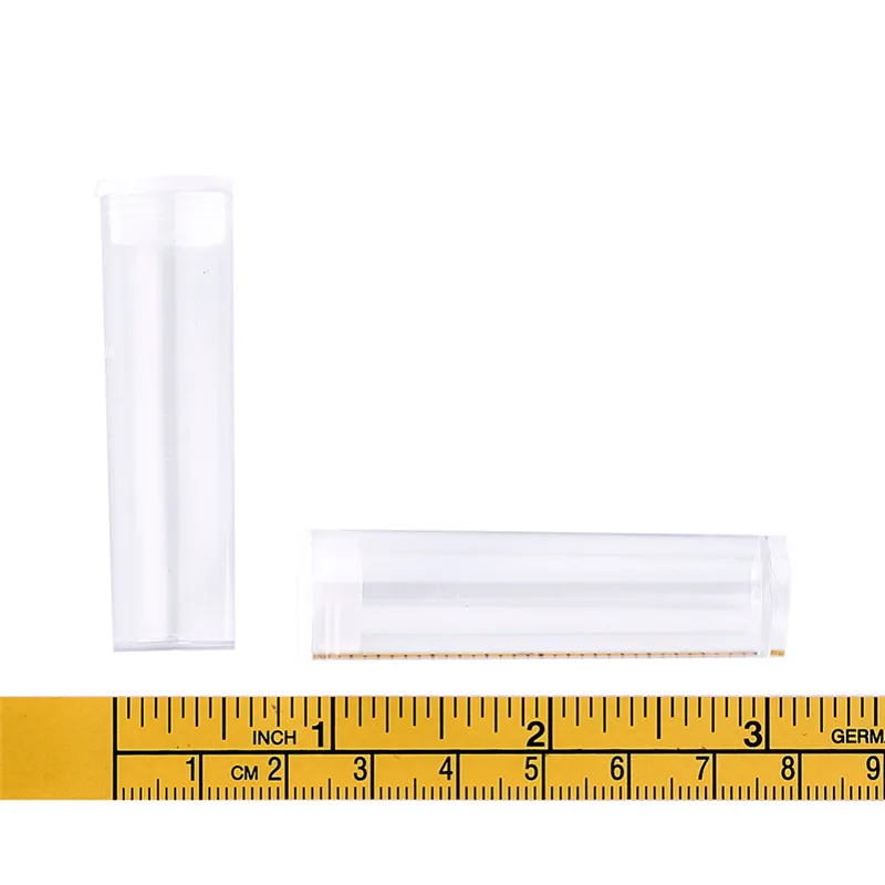 50~ 100 шт пластиковые прозрачные трубки с бусинами контейнеры для хранения ювелирных изделий 55x15 мм F60