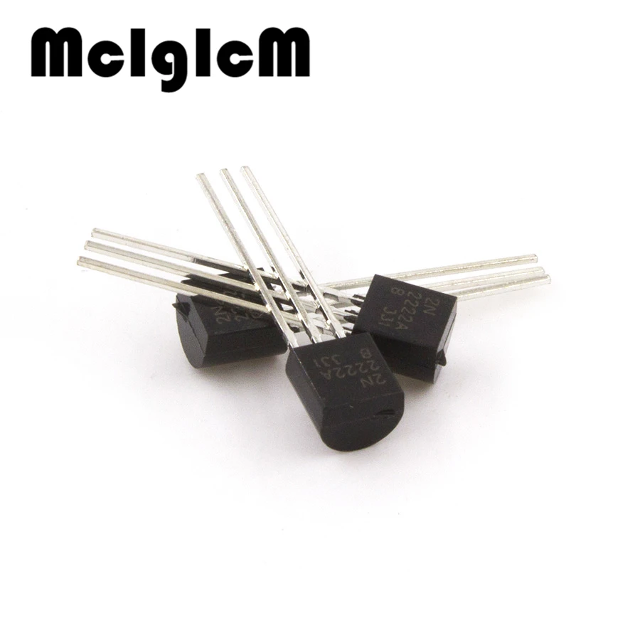 

MCIGICM 100pcs 2N2222A in-line triode transistor NPN switching transistors TO-92 0.6A 30V NPN 2N2222